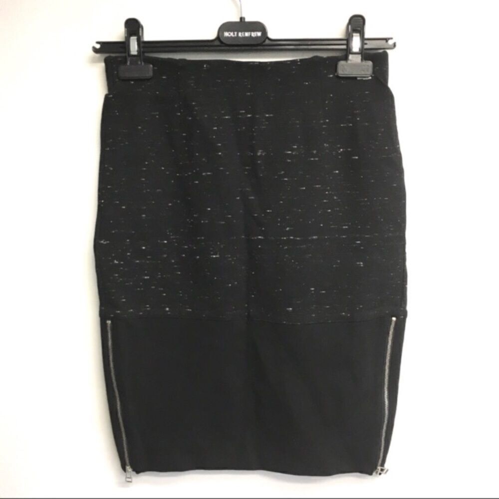 ARITZIA Pencil Stretch Skirt Side Zipper Black 4